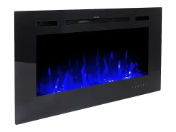 Chimenea eléctrica CALBUCO - De pared o empotrada - An. 101,6 x Pr. 14 x Al. 54,4 cm - Negra