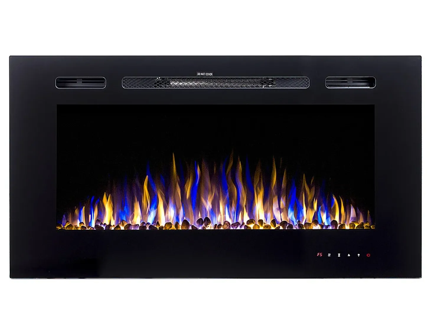 Chimenea eléctrica CALBUCO - De pared o empotrada - An. 101,6 x Pr. 14 x Al. 54,4 cm - Negra