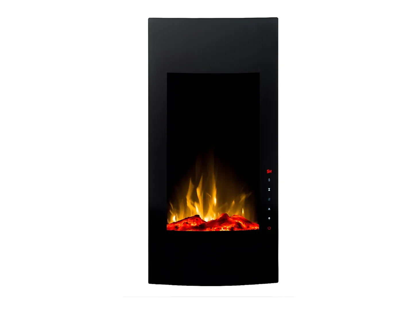 Chimenea eléctrica curva VULCANO L.41xAn.13xAlt.81cm Negra