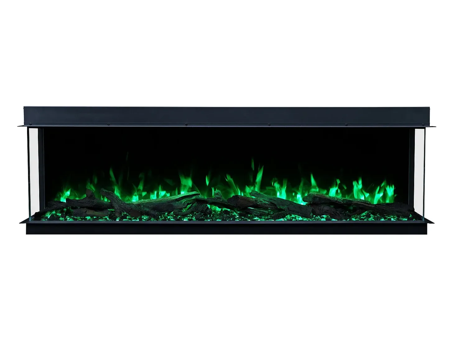 Chimenea eléctrica de 3 caras SOLIS 90 - fuego premium, empotrada - 90x30x46 cm - LED decorativa con calefacción 750/1500 W