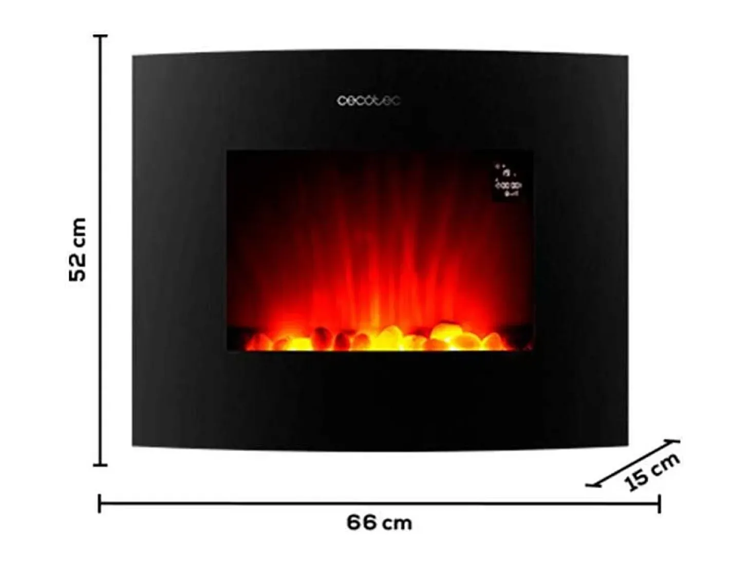 Chimenea eléctrica decorativa Ready Warm 2650 Curved Flames Connected Cecotec 2000W control vía App