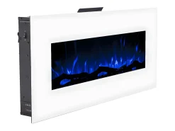 Chimenea eléctrica LALITA - Ancho 110 x Prof. 14 x Alt. 49 cm - Blanco