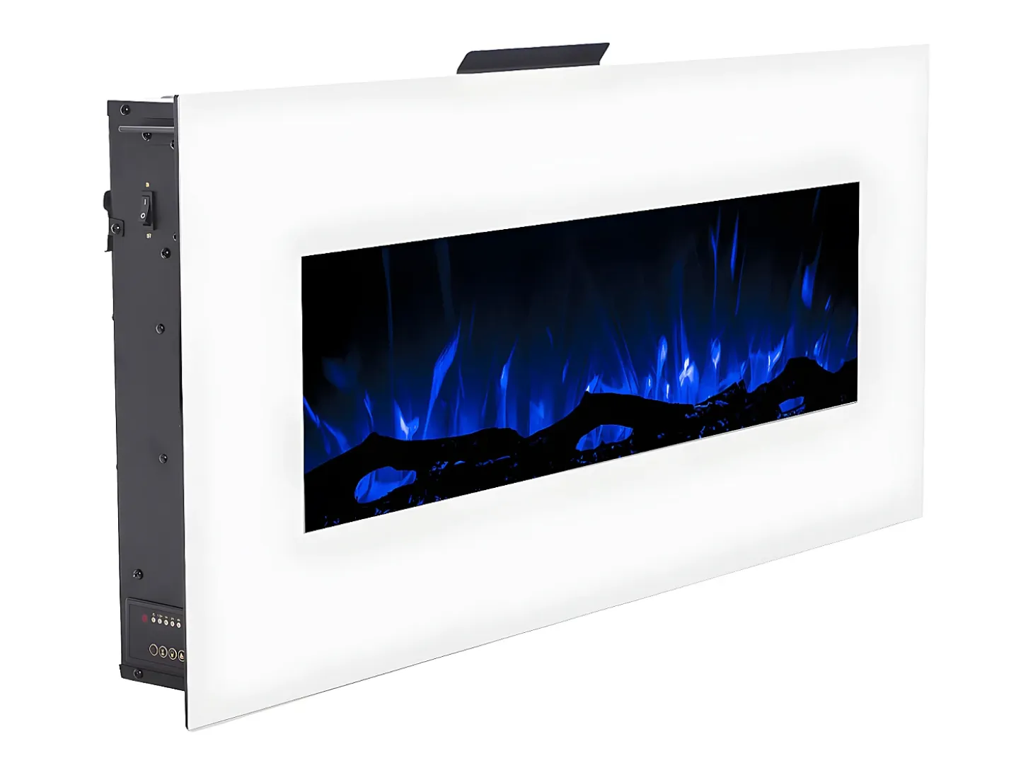 Chimenea eléctrica LALITA - Ancho 110 x Prof. 14 x Alt. 49 cm - Blanco