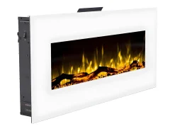 Chimenea eléctrica LALITA - Ancho 110 x Prof. 14 x Alt. 49 cm - Blanco