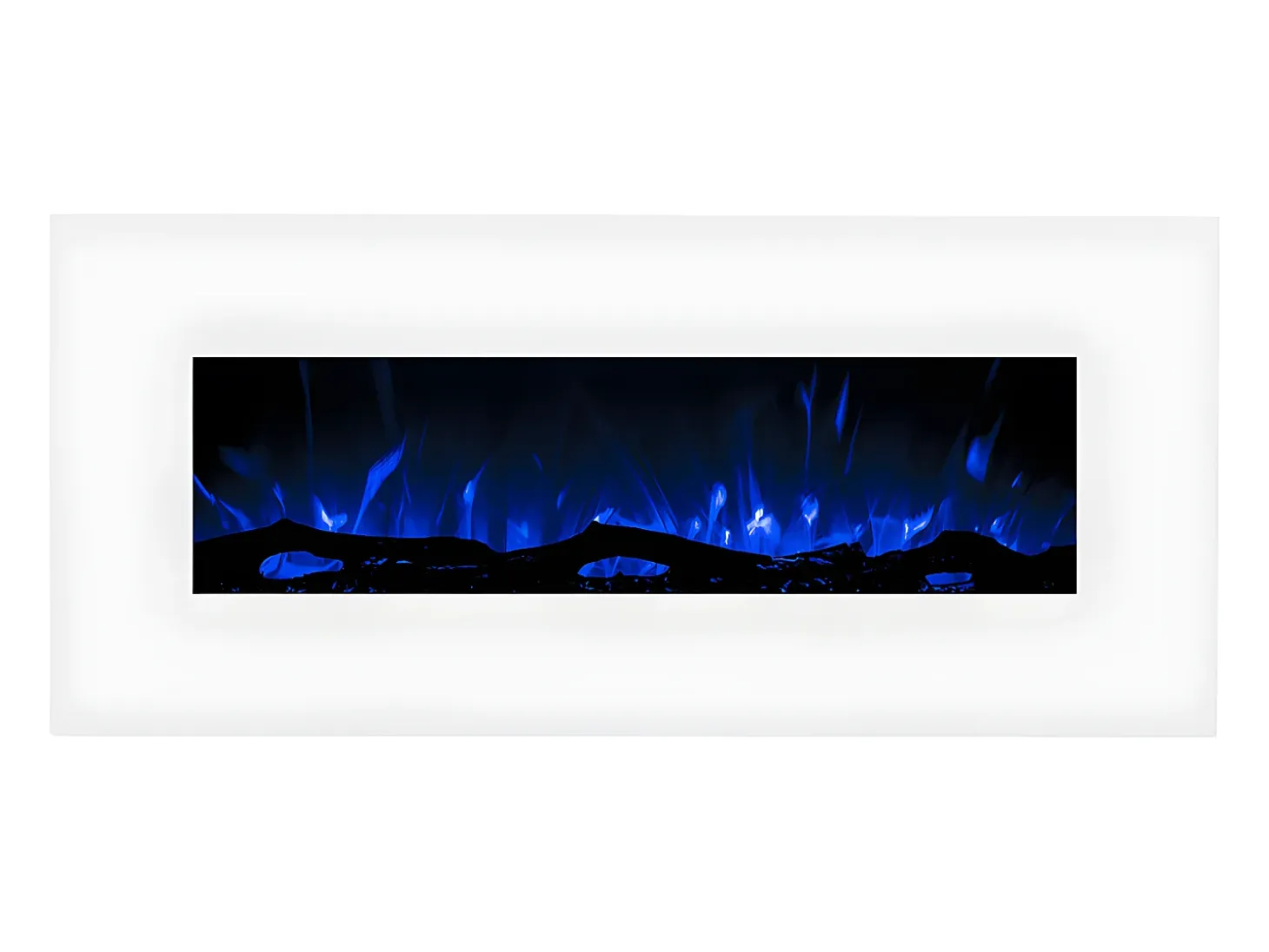 Chimenea eléctrica LALITA - Ancho 110 x Prof. 14 x Alt. 49 cm - Blanco