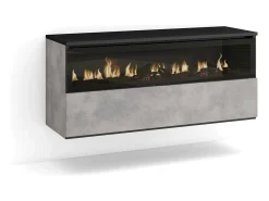 Chimenea eléctrica LED, 102x35x45cm, 1 Hueco, 1 Puerta, Chimenea eléctrica, Colgado, Suspendido, Cemento