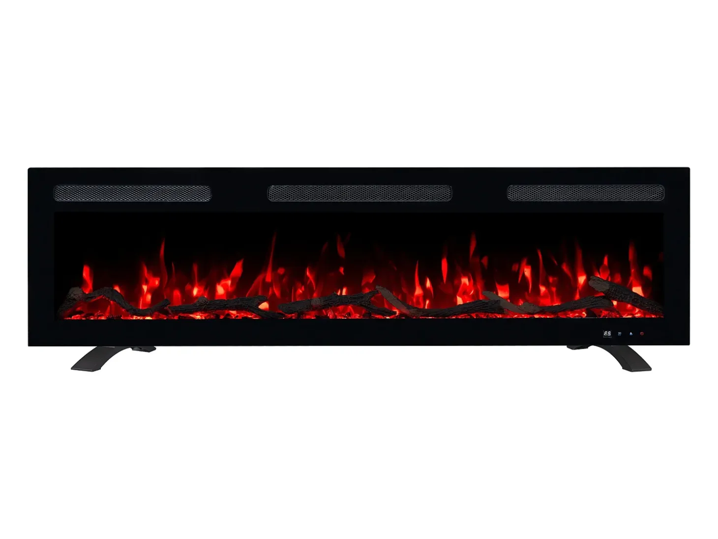 Chimenea eléctrica MONARCH 152 - fuego premium - de pared y empotrados - 152x13x35 cm - chimenea LED con calefacción 900/1800 W