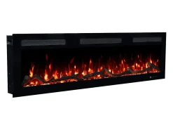Chimenea eléctrica MONARCH 152 - fuego premium - de pared y empotrados - 152x13x35 cm - chimenea LED con calefacción 900/1800 W