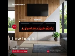 Chimenea eléctrica MONARCH 152 - fuego premium - de pared y empotrados - 152x13x35 cm - chimenea LED con calefacción 900/1800 W