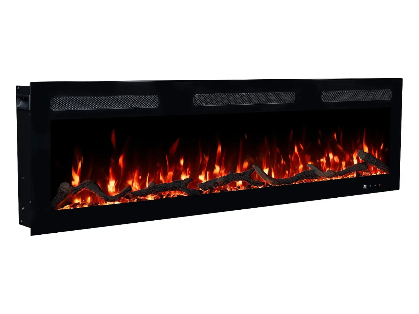 Chimenea eléctrica MONARCH 183 - fuego premium - de pared y empotrados - 183x13x35 cm - chimenea LED con calefacción 900/1800 W