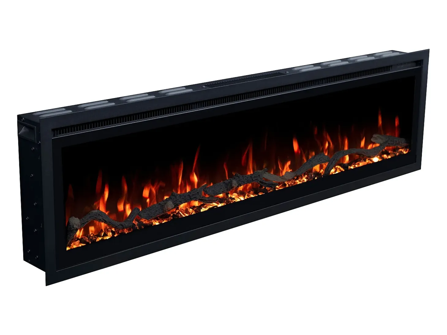 Chimenea eléctrica REGAL 152 - fuego premium - de pared y empotrados - 152x35x12 cm - chimenea LED decorativa con calefacción 900/1800 W