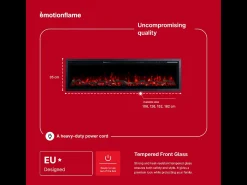 Chimenea eléctrica REGAL 126 - fuego premium - de pared y empotrados - 126x35x12 cm - chimenea LED decorativa con calefacción 900/1800 W