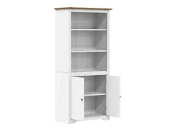 Claddaghduff Librería BODO madera maciza de pino blanco marrón 82x40x173 cm