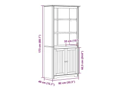 Claddaghduff Librería BODO madera maciza de pino blanco marrón 82x40x173 cm