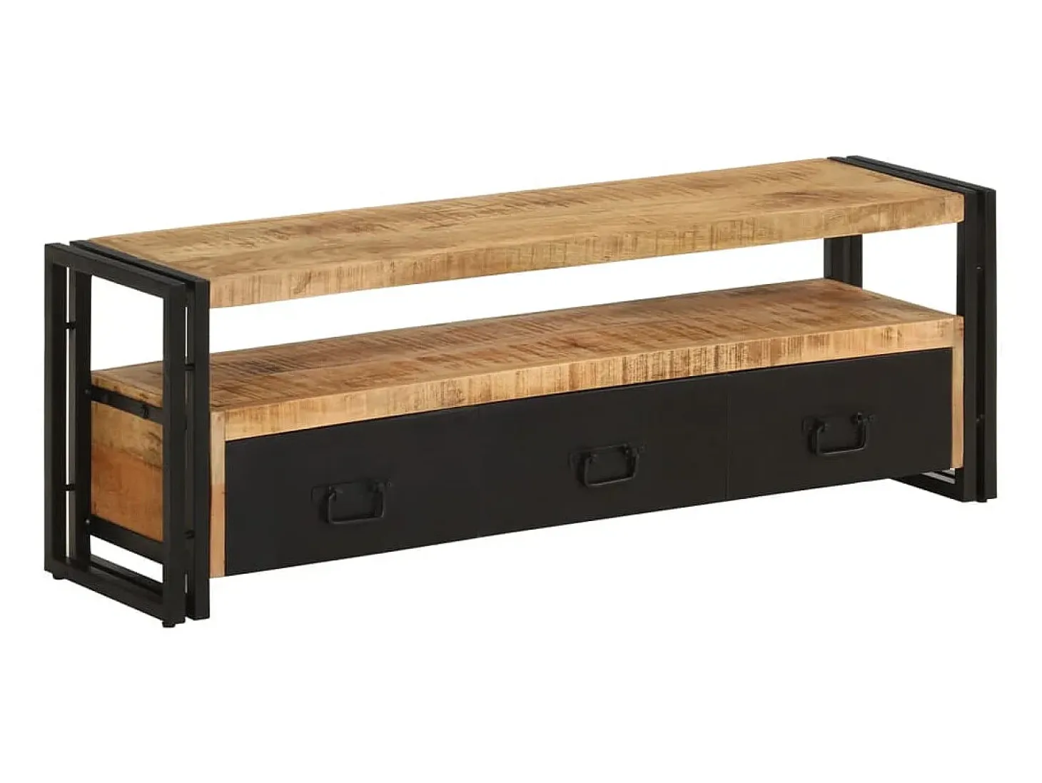Claire-Aurore Mueble de TV madera maciza de mango 120x30x40 cm