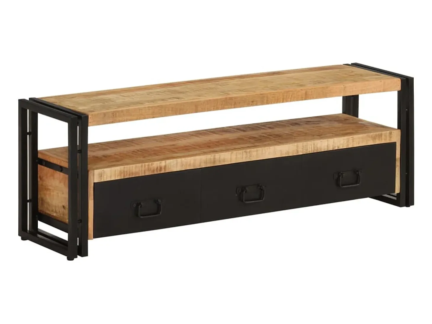 Claire-Aurore Mueble de TV madera maciza de mango 120x30x40 cm