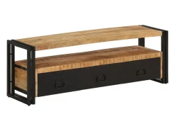 Claire-Aurore Mueble de TV madera maciza de mango 120x30x40 cm