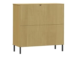 Claire-Madeleine-Claire Librería patas de metal OSLO madera maciza marrón 90x35x90,5 cm