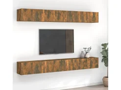 Clara Muebles de TV 8 piezas madera color roble ahumado 60x30x30 cm