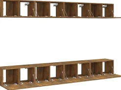 Clara Muebles de TV 8 piezas madera color roble ahumado 60x30x30 cm