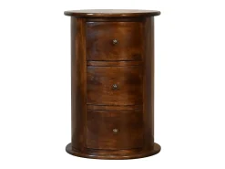 Cómoda Chestnut Drum con 3 cajones