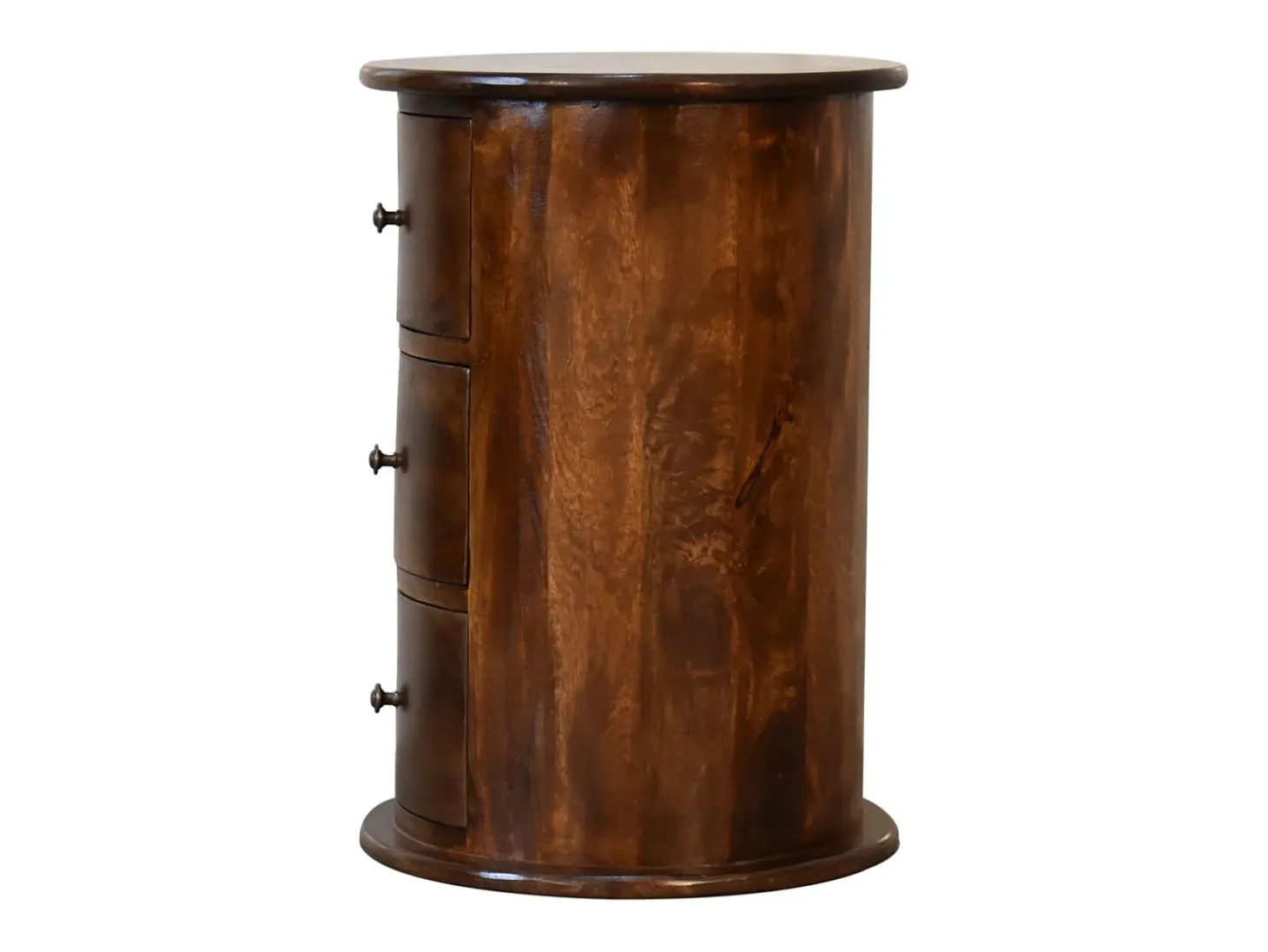 Cómoda Chestnut Drum con 3 cajones