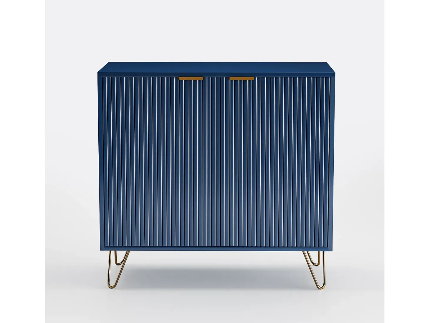 Cómoda de 2 puertas con estante, aparador, mueble de cocina, dormitorio, 80 x 40 x 78 cm, azul