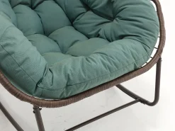 Cocon - Mecedora de ratán - Estructura de acero con cojín suave - Para uso en interiores y exteriores