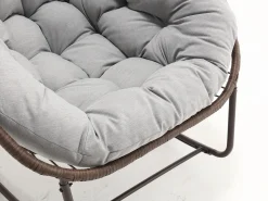 Cocon - Mecedora de ratán - Estructura de acero con cojín suave - Para uso en interiores y exteriores