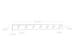 Colgador de pared de madera maciza en tono roble oscuro de 61x5cm - KATE - DECOWOOD