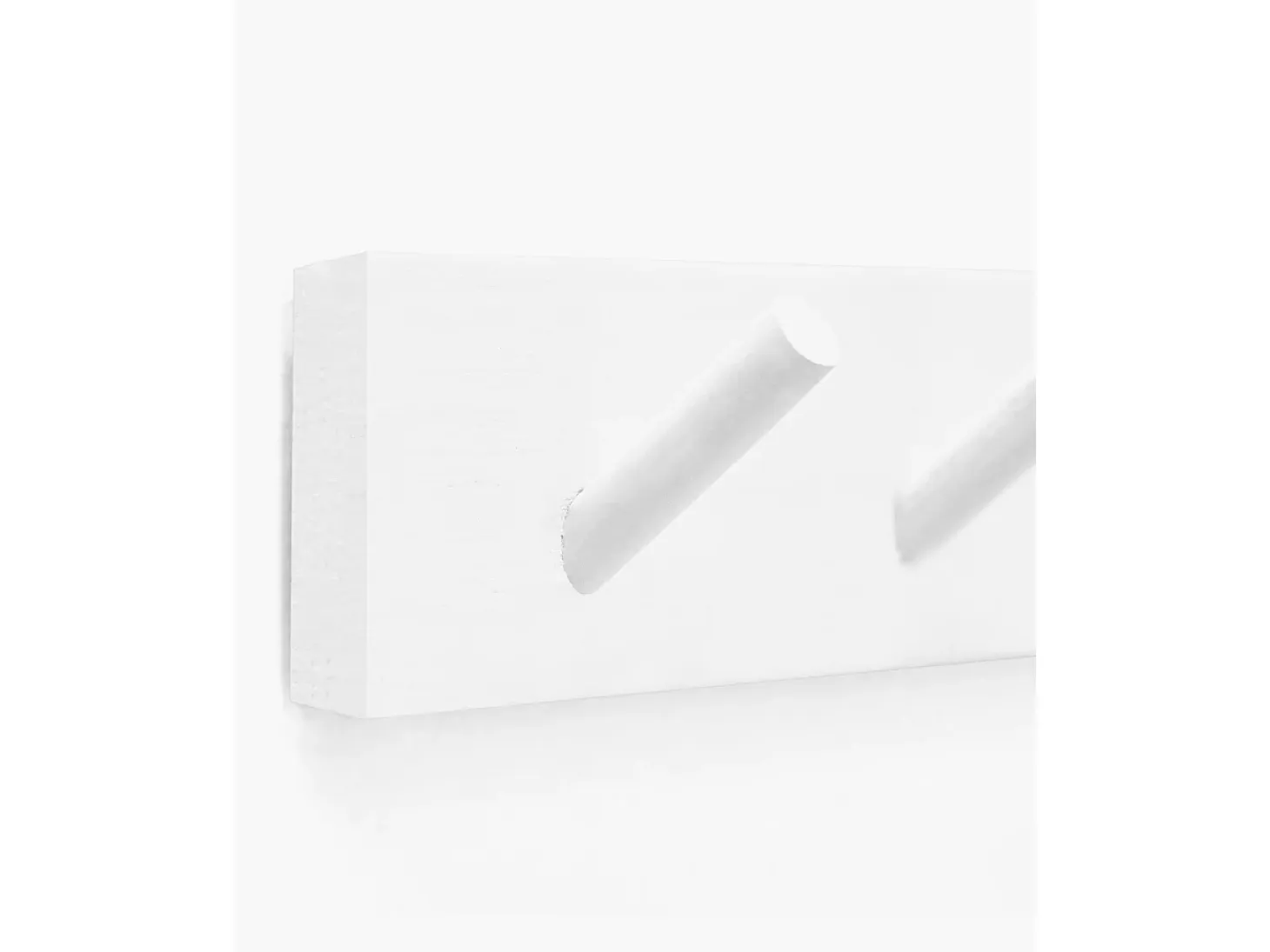 Colgador de pared de madera maciza en tono blanco de 26x5cm - KATE - DECOWOOD