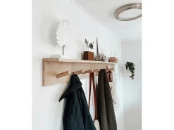 Colgador de pared de madera maciza en tono natural de 61x9,5cm - KATE - DECOWOOD
