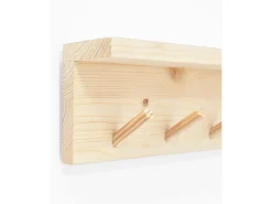 Colgador de pared de madera maciza en tono natural de 61x9,5cm - KATE - DECOWOOD