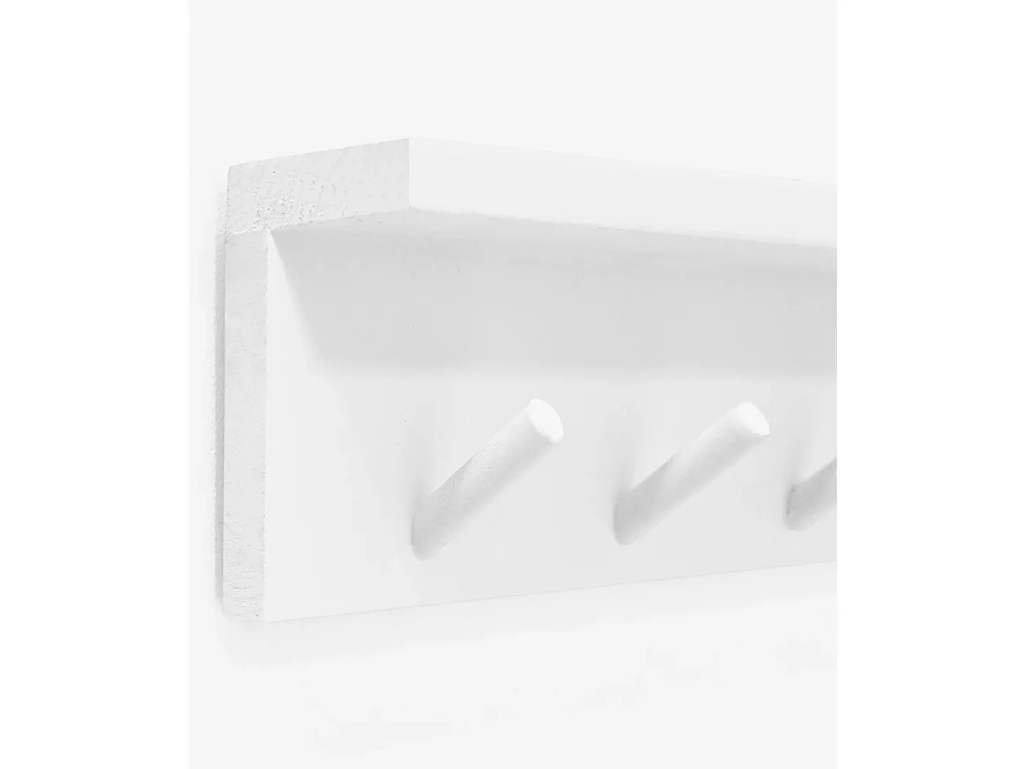 Colgador de pared de madera maciza en tono blanco de 61x9,5cm - KATE - DECOWOOD