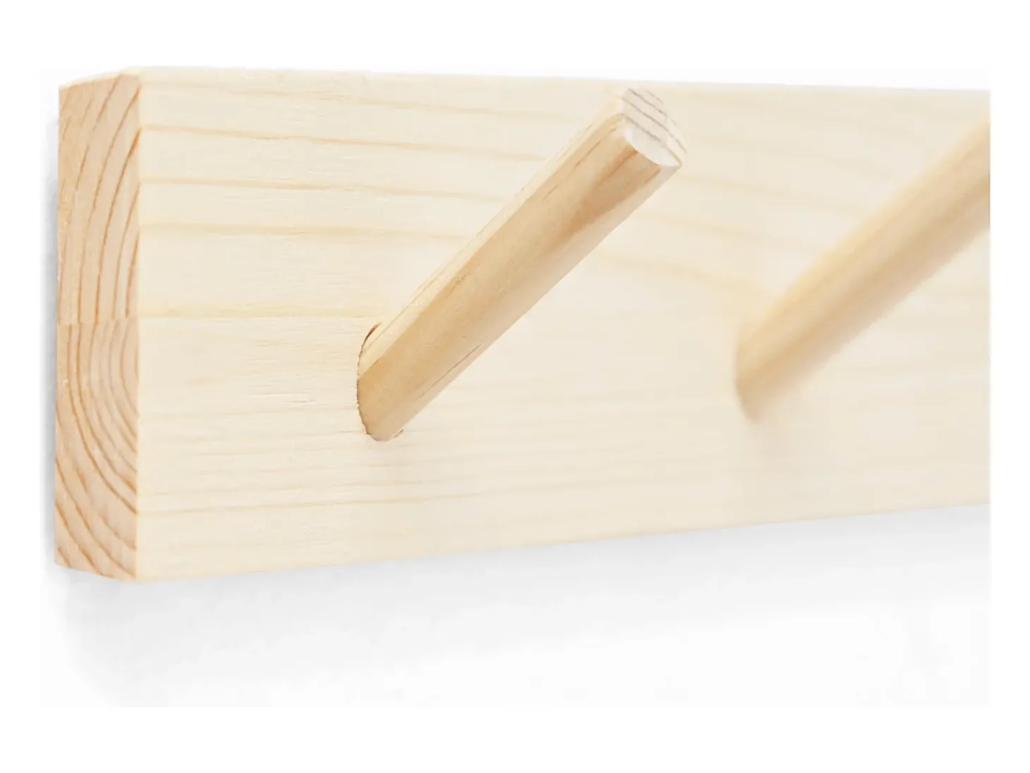 Colgador de pared de madera maciza en tono natural de 61x5cm - KATE - DECOWOOD