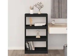 Colgate Estantería/divisor de espacios madera pino negro 60x30x103,5 cm