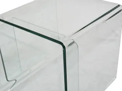 Conjunto 3 mesas de centro de cristal curvado MINKA