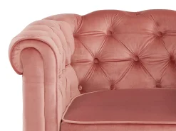 Conjunto 2 sillones de terciopelo rosa polvo CHESTERFIELD