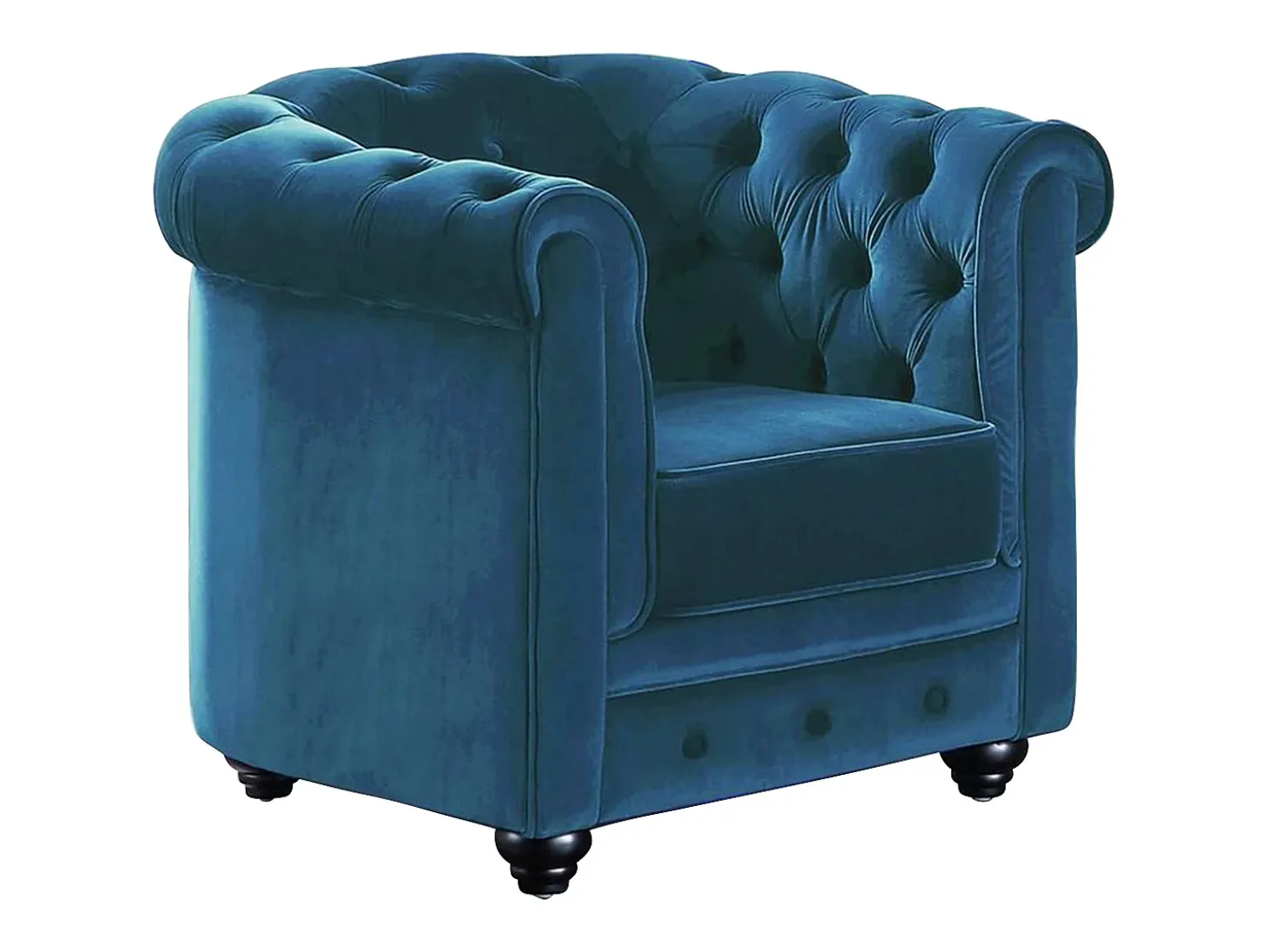 Conjunto 2 sillones terciopelo Verde azulado CHESTERFIELD