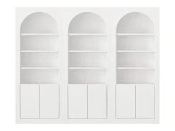 Conjunto de 3 estanterías con 4 estantes y 2 puertas - Blanco - CYMORA