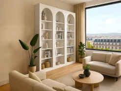Conjunto de 3 estanterías con 6 estantes - Blanco - CYMORA