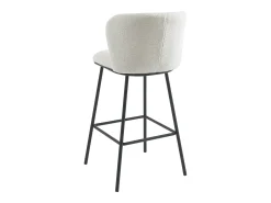 Conjunto de 2 taburetes de bar en tela bouclé y metal - blanco - SENORASE