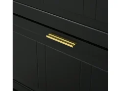 Conjunto de 2 zapateros 70 x 24 x 120 cm con 3 puertas - Negro