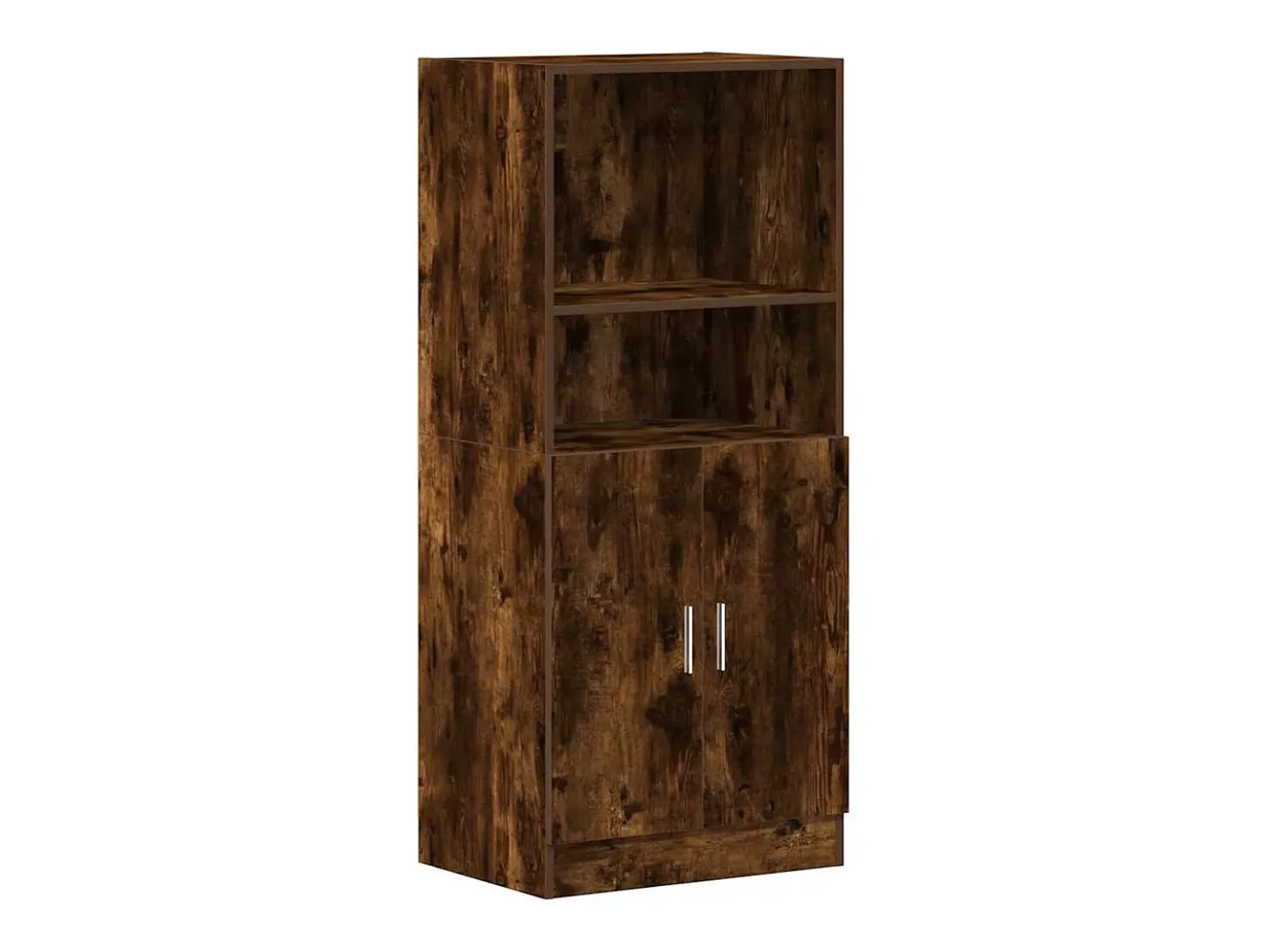 Conjunto de gabinetes de cocina de 2 piezas de madera de ingeniería de roble ahumado