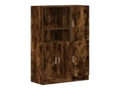 Conjunto de gabinetes de cocina de 2 piezas de madera de ingeniería de roble ahumado
