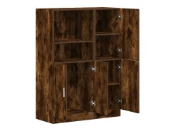Conjunto de gabinetes de cocina de 2 piezas de madera de ingeniería de roble ahumado