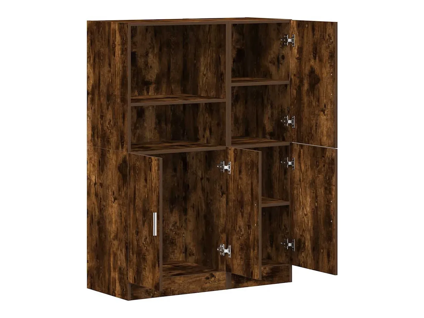 Conjunto de gabinetes de cocina de 2 piezas de madera de ingeniería de roble ahumado
