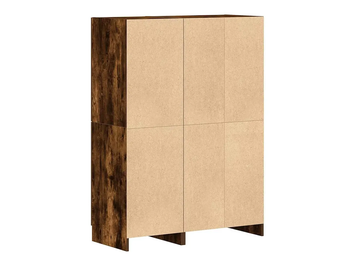 Conjunto de gabinetes de cocina de 2 piezas de madera de ingeniería de roble ahumado