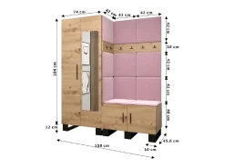 Conjunto de guardarropa Artin 14 196/158/46 (Roble/Manila 18)