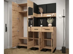 Conjunto de guardarropa Artin 15 196/158/46 (Roble/Manila 18)